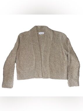 Calvin Klein Textured Open-Front Cardigan - Beige